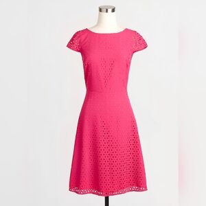 J. Crew Laser-Cut Cap-Sleeve Dress, Pink - Size 0